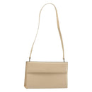 Salvatore Ferragamo Shoulder Bag Leather Silver Beige Auth ka4481-1
