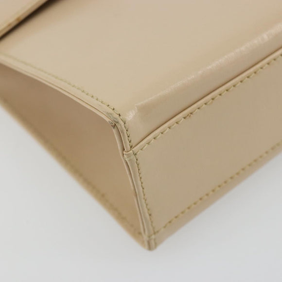 Salvatore Ferragamo Shoulder Bag Leather Silver Beige Auth ka4481