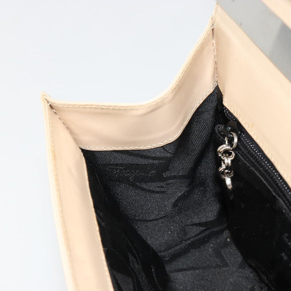Salvatore Ferragamo Shoulder Bag Leather Silver Beige Auth ka4481