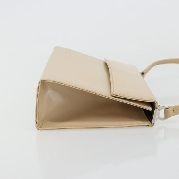 Salvatore Ferragamo Shoulder Bag Leather Silver Beige Auth ka4481