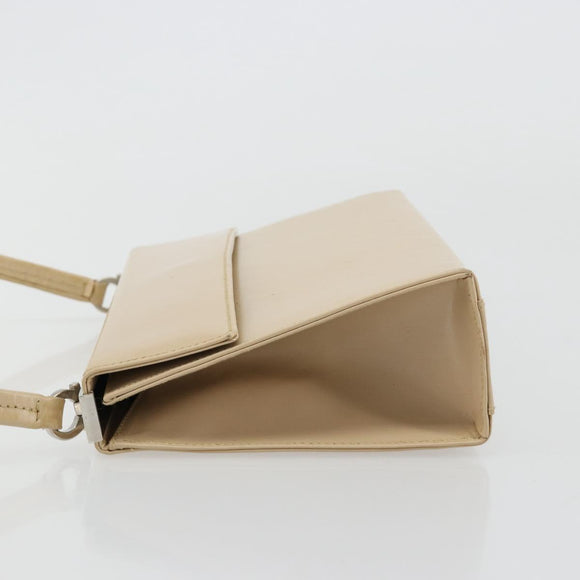 Salvatore Ferragamo Shoulder Bag Leather Silver Beige Auth ka4481