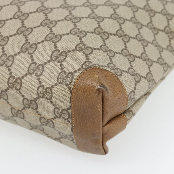 GUCCI GG Supreme Web Sherry Line Bag PVC Beige Gold 002 104 0054 Auth ka4482A