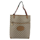 GUCCI GG Supreme Web Sherry Line Bag PVC Beige Gold 002 104 0054 Auth ka4482A-13