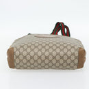 GUCCI GG Supreme Web Sherry Line Bag PVC Beige Gold 002 104 0054 Auth ka4482A-5
