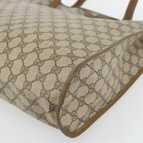 GUCCI GG Supreme Tote Bag PVC Beige Goud 92 02 998 Auth ka4483