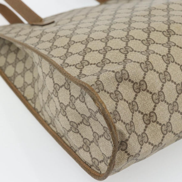 GUCCI GG Supreme Tote Bag PVC Beige Goud 92 02 998 Auth ka4483