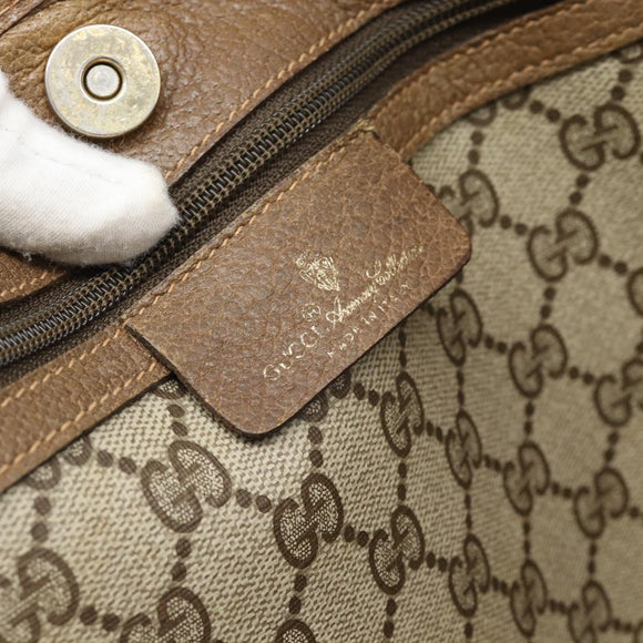 GUCCI GG Supreme Tote Bag PVC Beige Goud 92 02 998 Auth ka4483