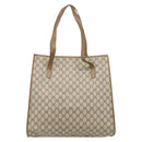 GUCCI GG Supreme Tote Bag PVC Beige Goud 92 02 998 Auth ka4483-2