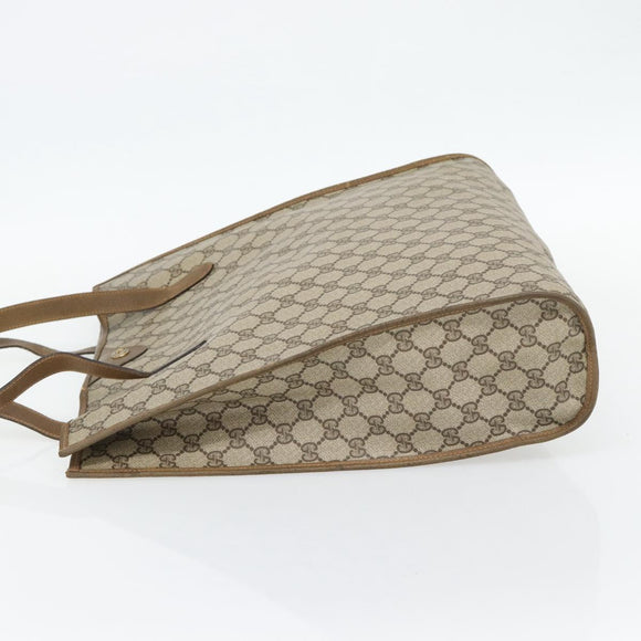 GUCCI GG Supreme Tote Bag PVC Beige Goud 92 02 998 Auth ka4483