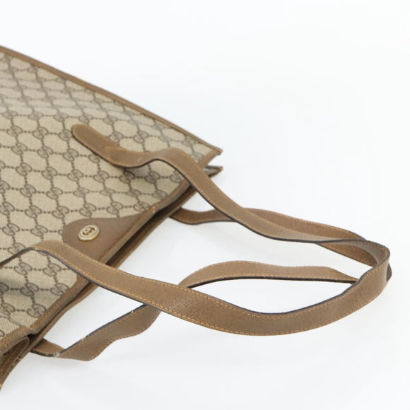 GUCCI GG Supreme Tote Bag PVC Beige Goud 92 02 998 Auth ka4483