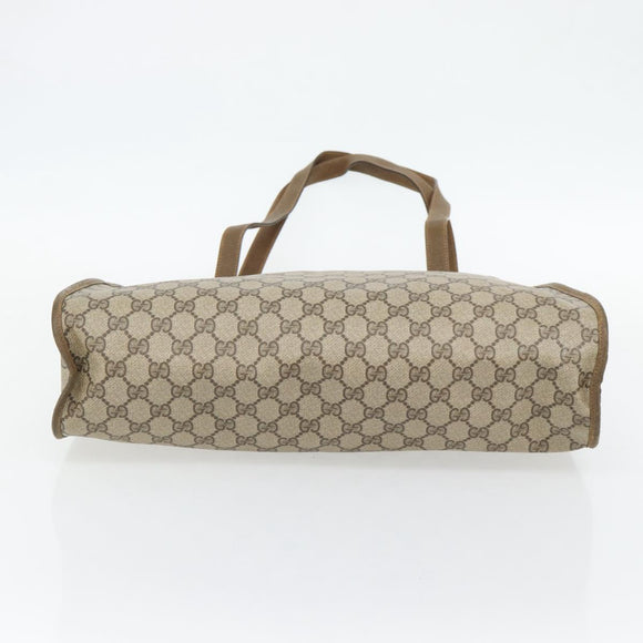 GUCCI GG Supreme Tote Bag PVC Beige Goud 92 02 998 Auth ka4483