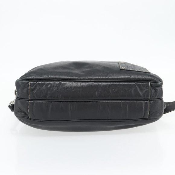 GUCCI Shoulder Bag Leather 2way Black Silver Auth ka4484