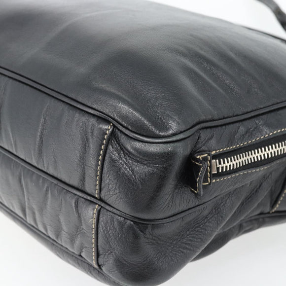 GUCCI Shoulder Bag Leather 2way Black Silver Auth ka4484