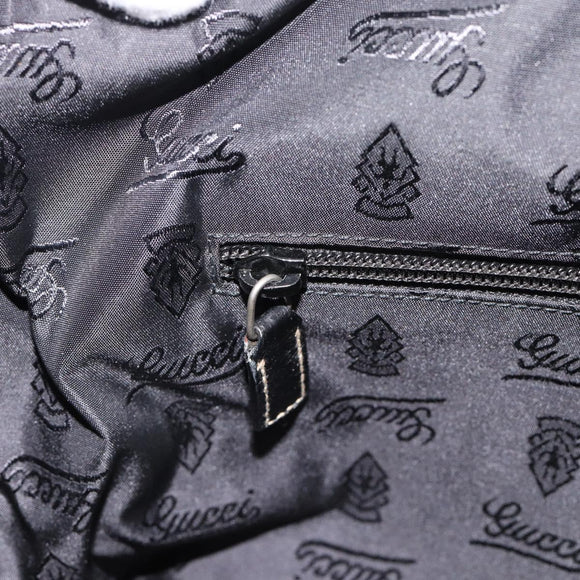 GUCCI Shoulder Bag Leather 2way Black Silver Auth ka4484