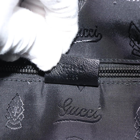 GUCCI Shoulder Bag Leather 2way Black Silver Auth ka4484