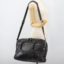 GUCCI Shoulder Bag Leather 2way Black Silver Auth ka4484-27
