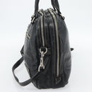 GUCCI Shoulder Bag Leather 2way Black Silver Auth ka4484-5