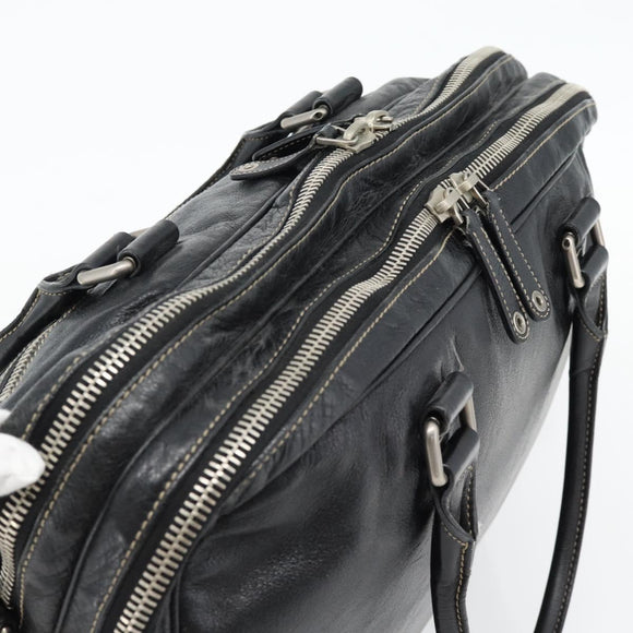 GUCCI Shoulder Bag Leather 2way Black Silver Auth ka4484