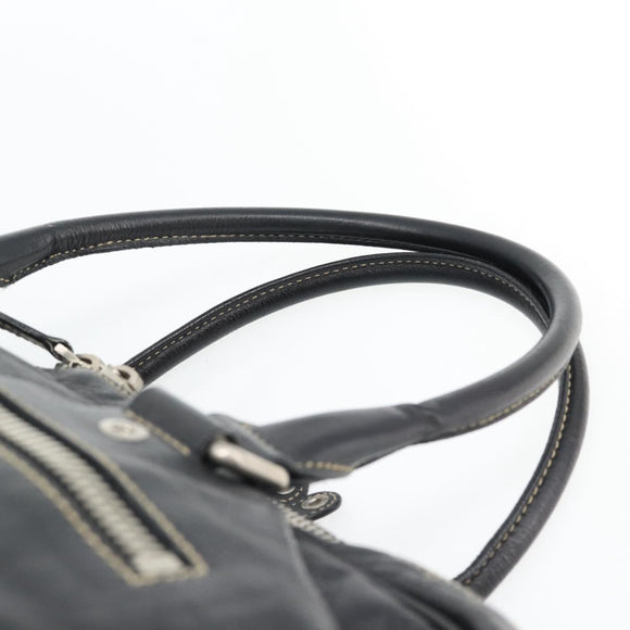 GUCCI Shoulder Bag Leather 2way Black Silver Auth ka4484