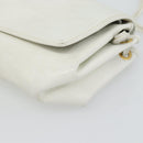 FENDI Shoulder Bag Leather White Gold Auth ka4485-9