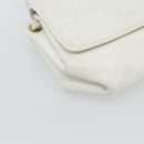 FENDI Shoulder Bag Leather White Gold Auth ka4485-14