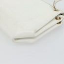 FENDI Shoulder Bag Leather White Gold Auth ka4485-15