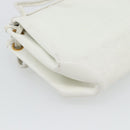 FENDI Shoulder Bag Leather White Gold Auth ka4485-16