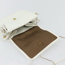FENDI Shoulder Bag Leather White Gold Auth ka4485-10