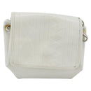 FENDI Shoulder Bag Leather White Gold Auth ka4485-13