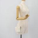 FENDI Shoulder Bag Leather White Gold Auth ka4485-20