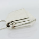 FENDI Shoulder Bag Leather White Gold Auth ka4485-3