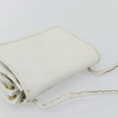 FENDI Shoulder Bag Leather White Gold Auth ka4485-6