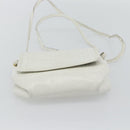 FENDI Shoulder Bag Leather White Gold Auth ka4485-5