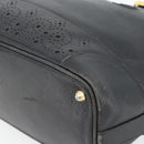 TIFFANY&Co. Tote Bag Leather Black Gold Auth ka4487-8