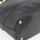 TIFFANY&Co. Tote Bag Leather Black Gold Auth ka4487-15