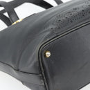 TIFFANY&Co. Tote Bag Leather Black Gold Auth ka4487-17