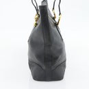 TIFFANY&Co. Tote Bag Leather Black Gold Auth ka4487-3