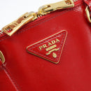 PRADA Hand Bag Safiano leather Red Gold Auth ka4488A-17