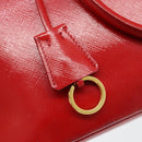 PRADA Hand Bag Safiano leather Red Gold Auth ka4488A-10