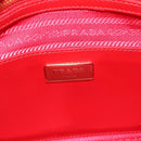 PRADA Hand Bag Safiano leather Red Gold Auth ka4488A-19