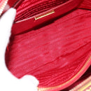 PRADA Hand Bag Safiano leather Red Gold Auth ka4488A-11