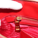 PRADA Hand Bag Safiano leather Red Gold Auth ka4488A-22