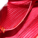PRADA Hand Bag Safiano leather Red Gold Auth ka4488A-24