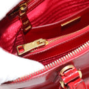 PRADA Hand Bag Safiano leather Red Gold Auth ka4488A-25