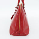 PRADA Hand Bag Safiano leather Red Gold Auth ka4488A-4