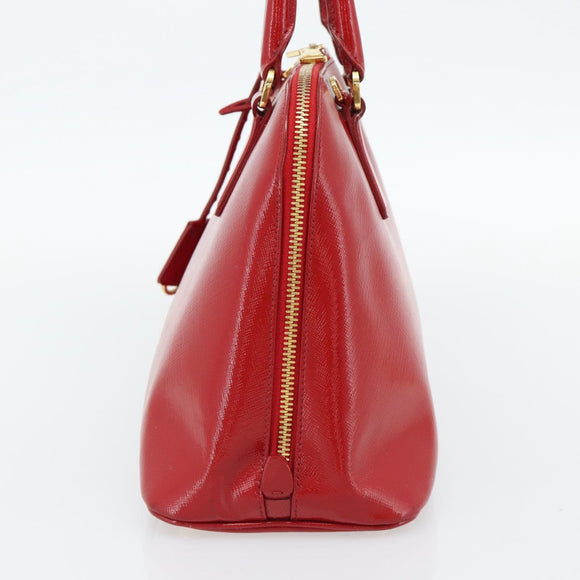 PRADA Hand Bag Safiano leather Red Gold Auth ka4488A
