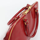 PRADA Hand Bag Safiano leather Red Gold Auth ka4488A-6