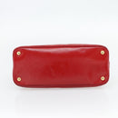 PRADA Hand Bag Safiano leather Red Gold Auth ka4488A-5