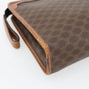 CELINE Macadam Canvas Clutch Bag PVC Leder Braun Gold Auth ka4489-16