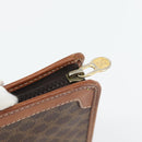 CELINE Macadam Canvas Clutch Bag PVC Leder Braun Gold Auth ka4489-8